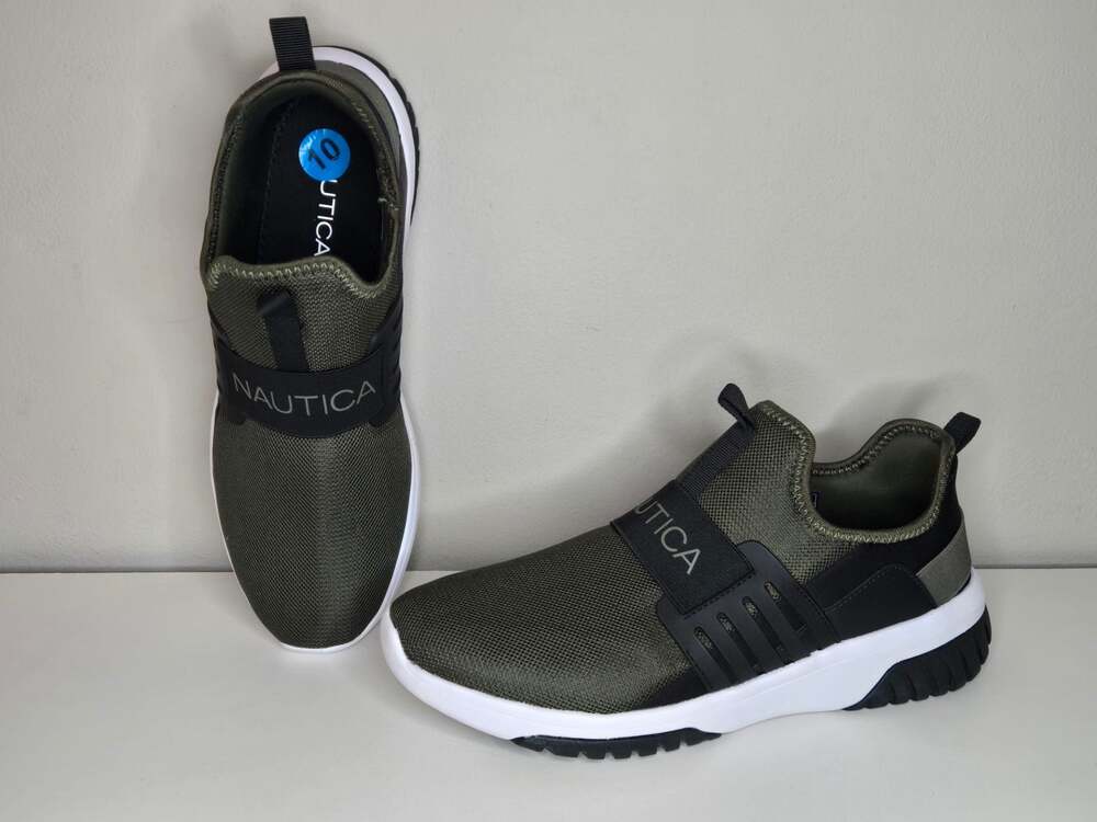 Nautica Junyo Men's Slip-On Sneakers Olive Black Size 10